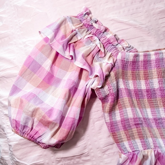 Plaid Purple Ruffled Top - Picture 2 of 3